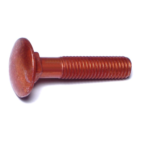 Midwest Fastener Carriage Bolt, Square Neck, 1.25mm (Coarse), 40 mm L, Steel, Red Rinsed Zinc, 6 PK 31186 - main